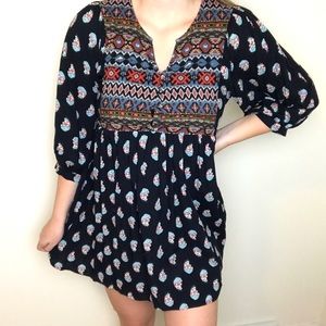 Altar'd State 3/4 Sleeve Bohemian Dress